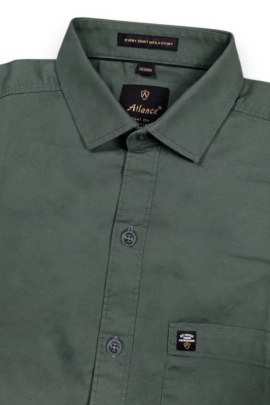 Men Persian Green Solid Casual Shirt | Full Sleeve Shirt JK-455