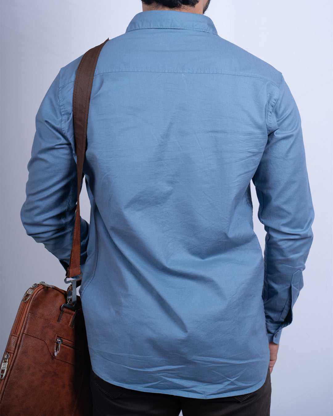 BLUE-GREY COLOR PLAIN CASUAL SHIRT