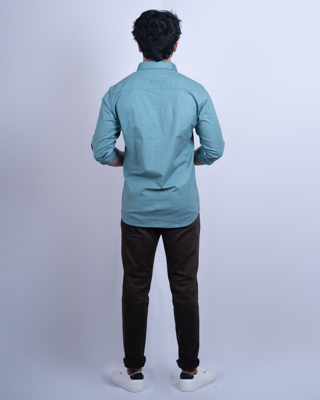 BLUE-GREY COLOR PLAIN CASUAL SHIRT