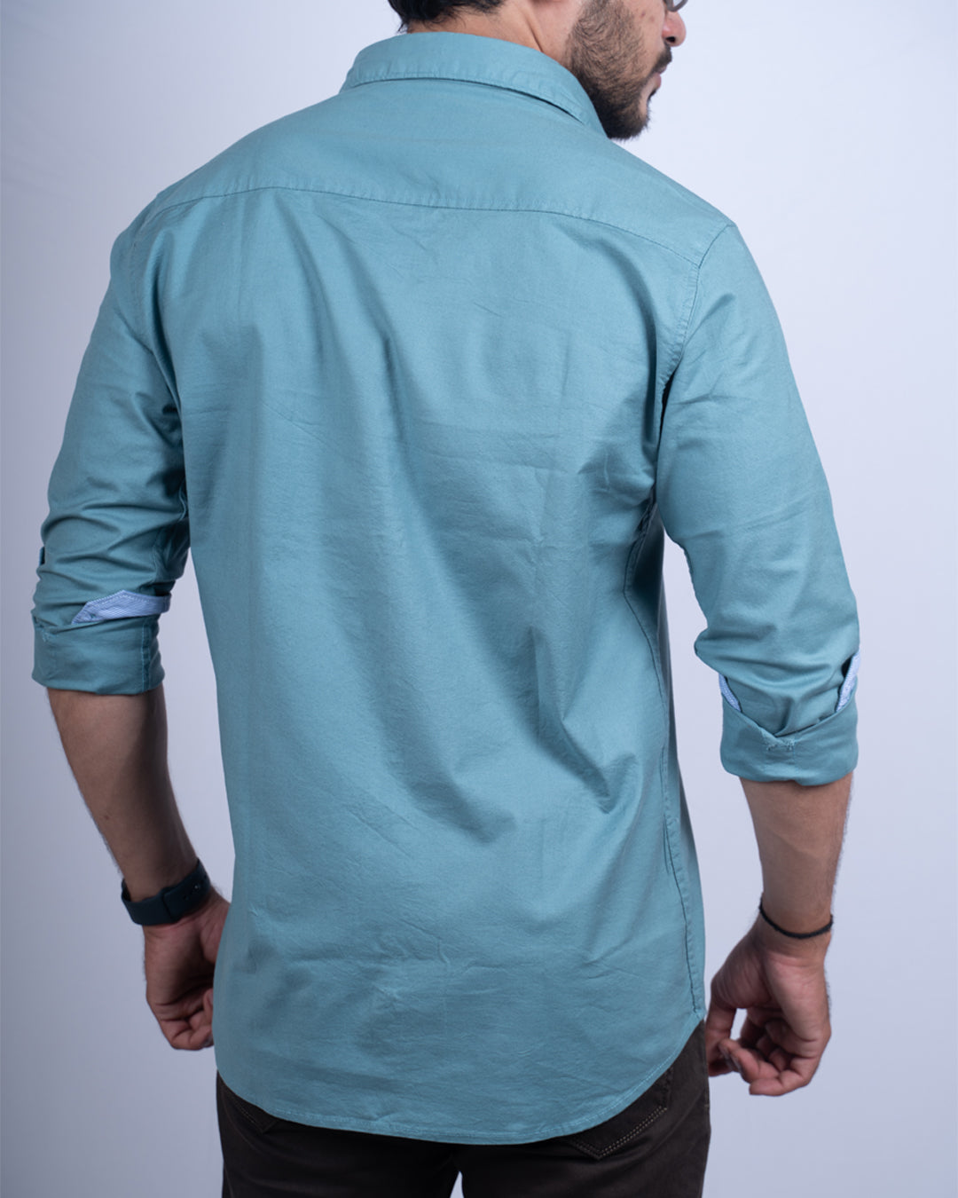 BLUE-GREY COLOR PLAIN CASUAL SHIRT