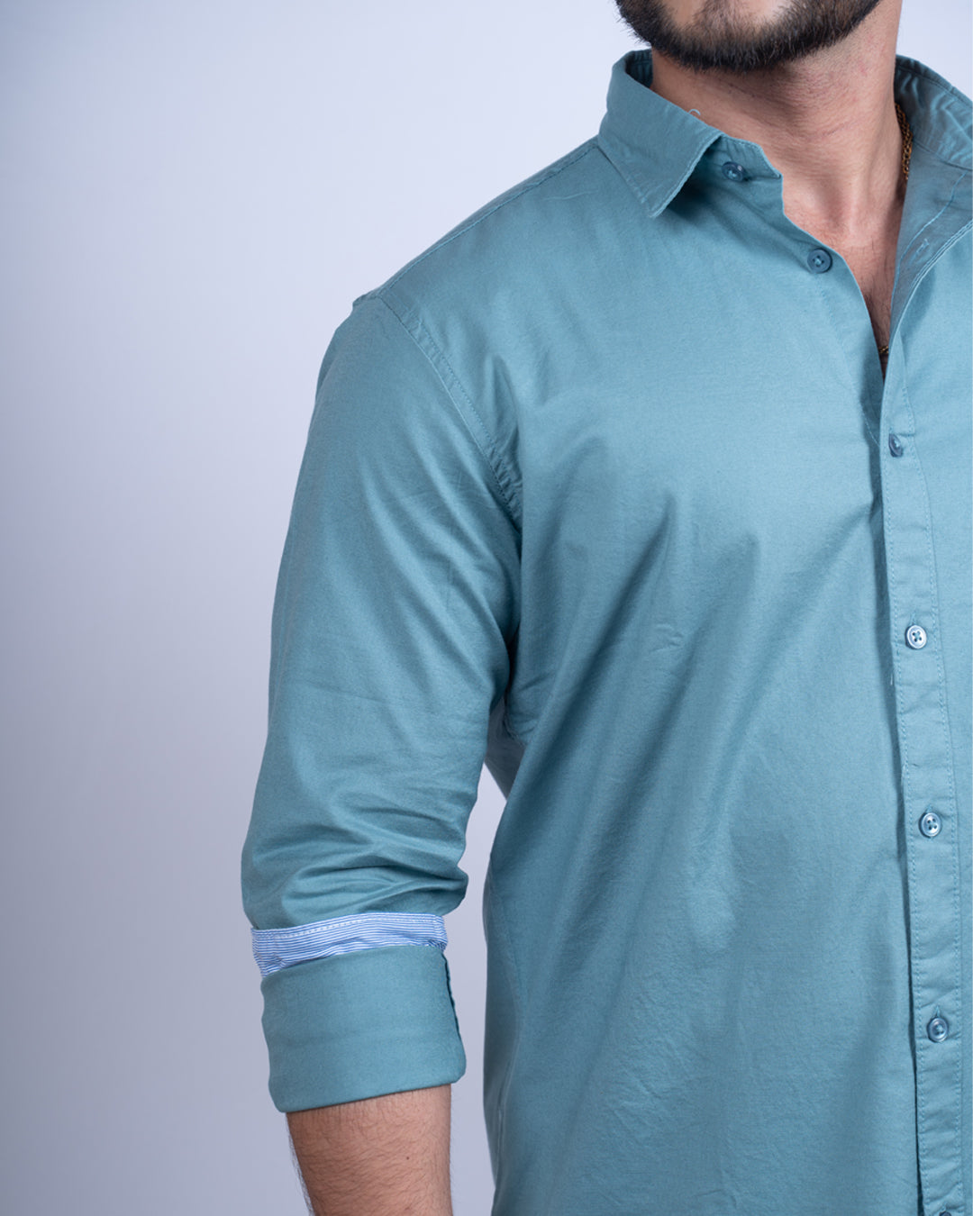 BLUE-GREY COLOR PLAIN CASUAL SHIRT