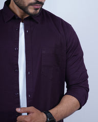 WINE COLOR PLAIN CASUAL SHIRT