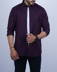 Wine color color plain casual shirt shirt for casual wear.