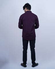 WINE COLOR PLAIN CASUAL SHIRT