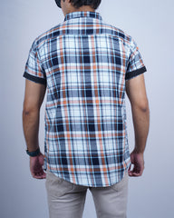 BLUE-WHITE COLOR CHECKS HALF SLEEVE CASUAL SHIRT