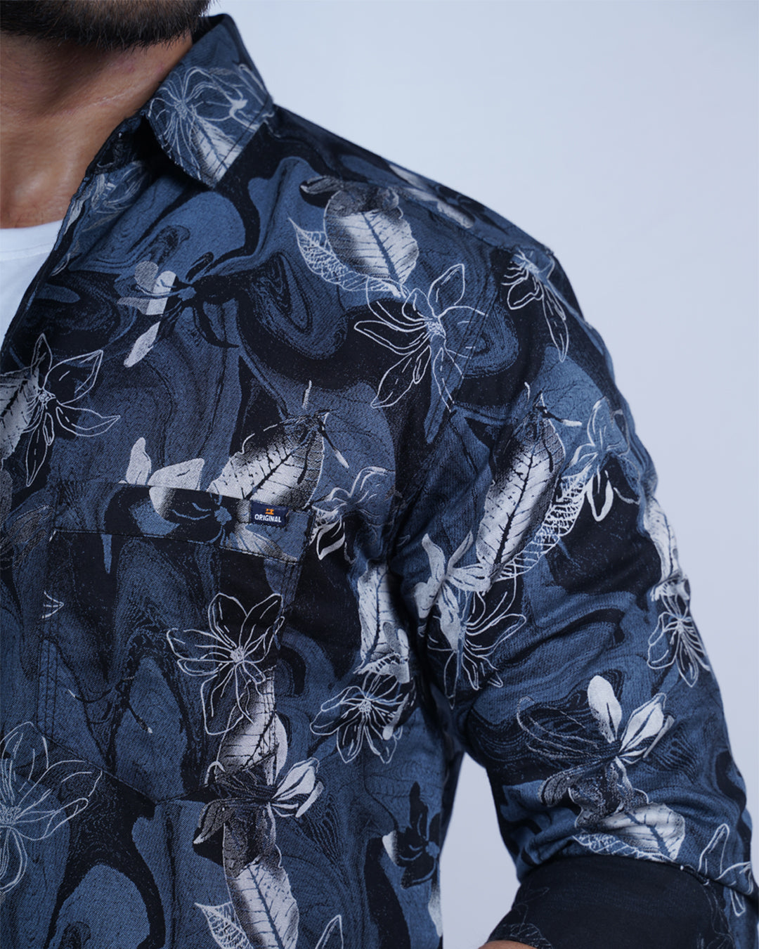 BLUE COLOR PRINTED CASUAL SHIRT