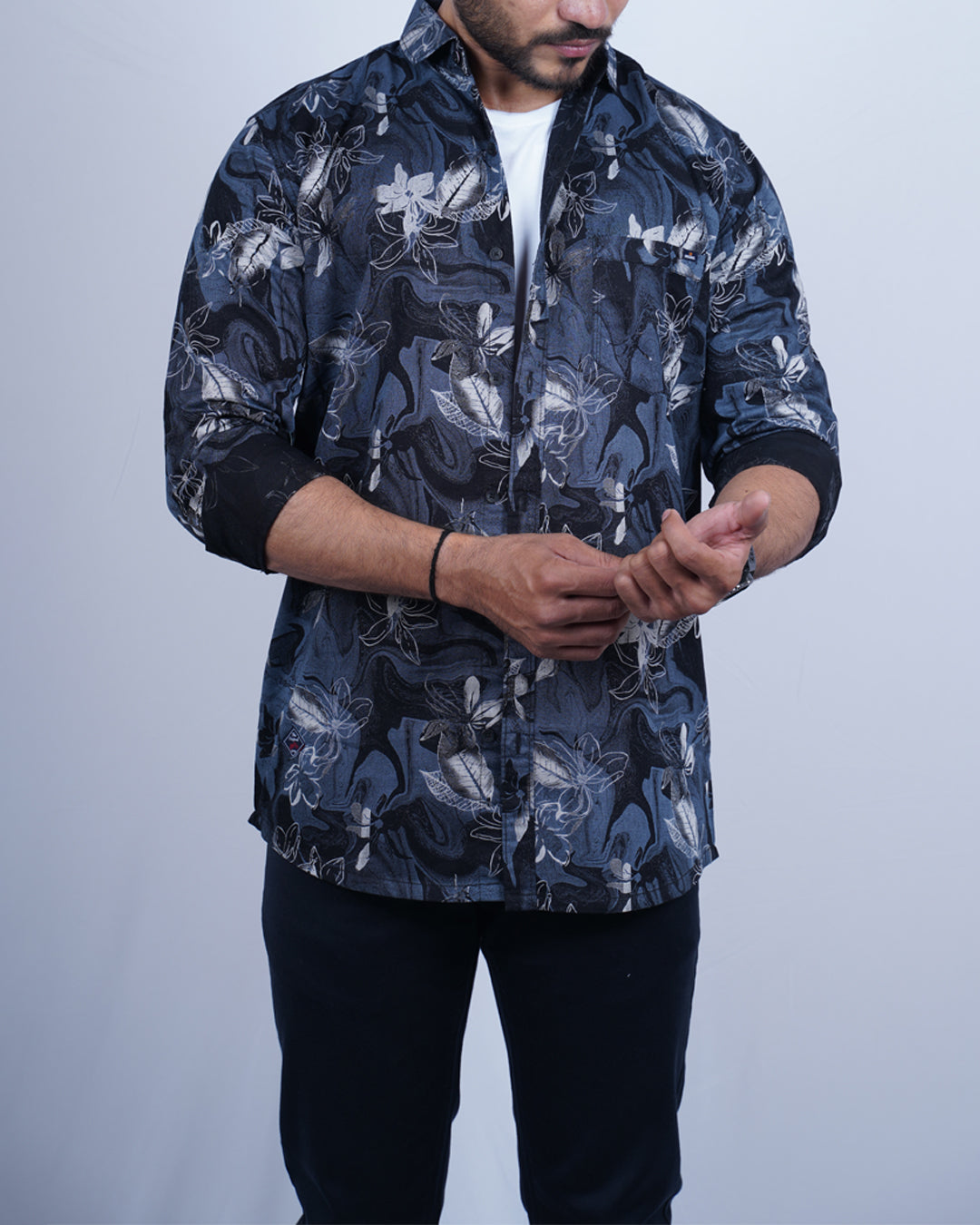 Blue color color printed casual shirt shirt for casual wear.