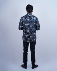 BLUE COLOR PRINTED CASUAL SHIRT