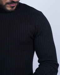 BLACK COLOR HIGH NECK FULL SLEEVE SWEATSHIRT