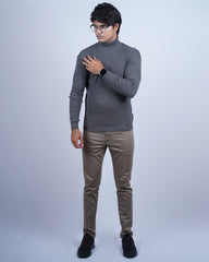 GREY COLOR HIGH NECK FULL SLEEVE SWEATSHIRT