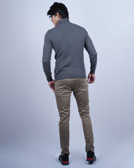 GREY COLOR HIGH NECK FULL SLEEVE SWEATSHIRT