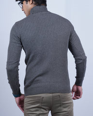 GREY COLOR HIGH NECK FULL SLEEVE SWEATSHIRT