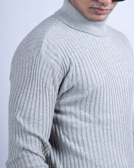 GREY COLOR HIGH NECK FULL SLEEVE SWEATSHIRT