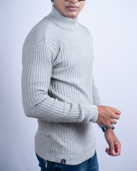 GREY COLOR HIGH NECK FULL SLEEVE SWEATSHIRT