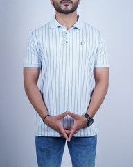 Iceblue color lining collar t-shirt for men