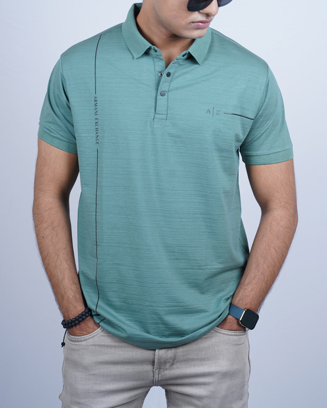 Pista color plain collar t-shirt for men