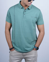 Pista color plain collar t-shirt for men