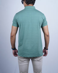 PISTA COLOR PLAIN COLLAR T-SHIRT