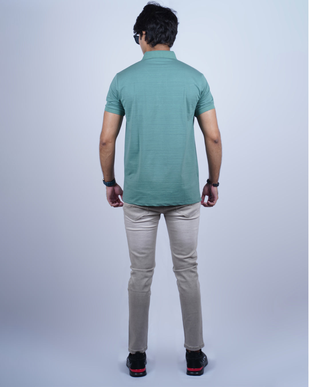 PISTA COLOR PLAIN COLLAR T-SHIRT