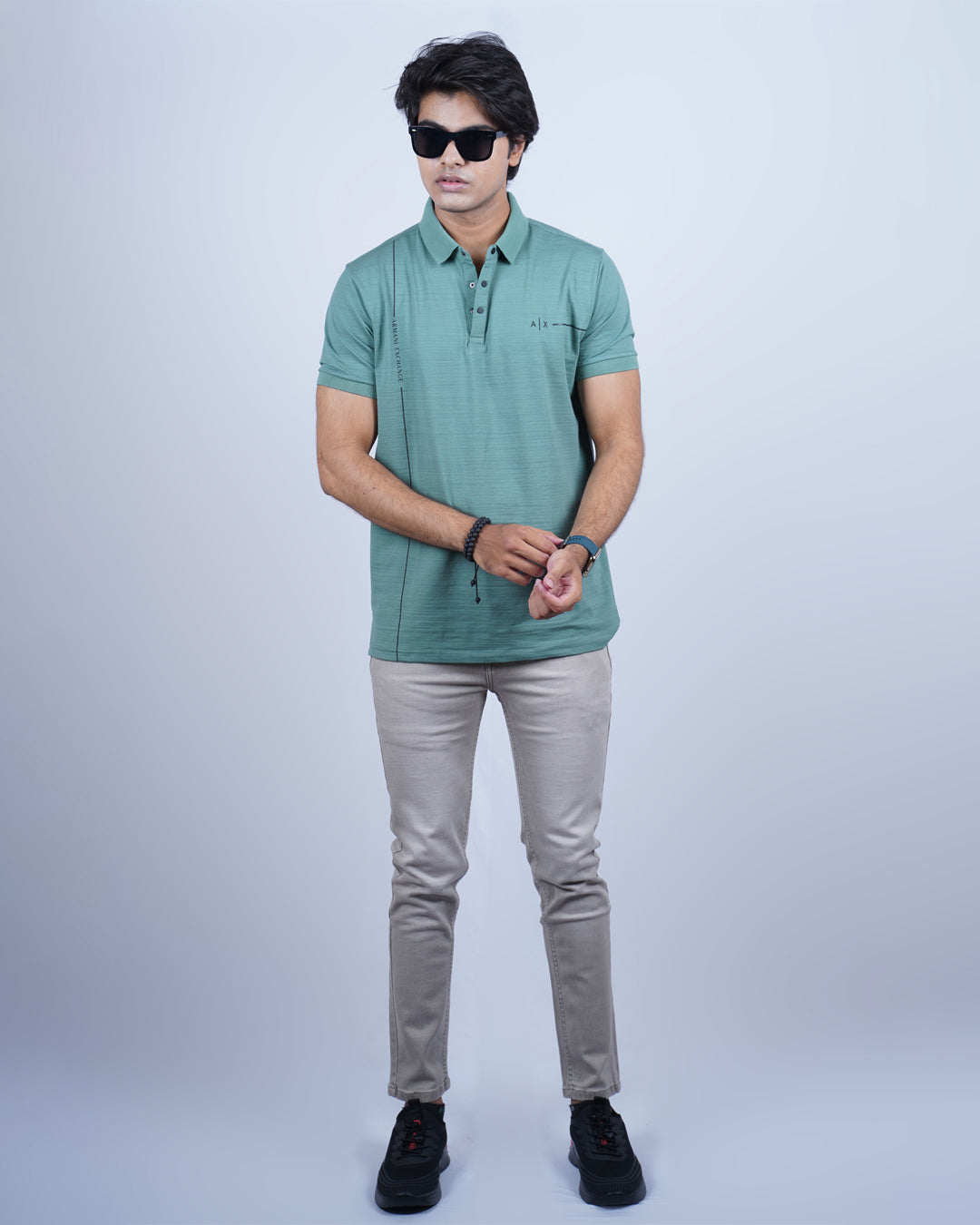 PISTA COLOR PLAIN COLLAR T-SHIRT