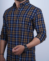 BLUE-YELLOW COLOR CHECKS CASUAL SHIRT