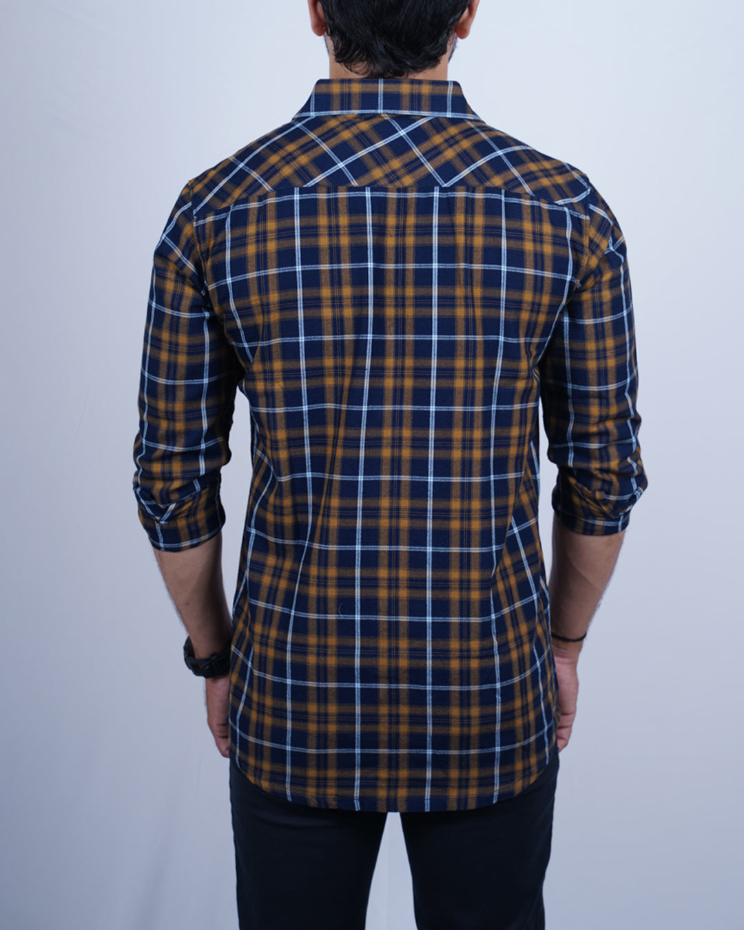 BLUE-YELLOW COLOR CHECKS CASUAL SHIRT