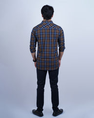 BLUE-YELLOW COLOR CHECKS CASUAL SHIRT