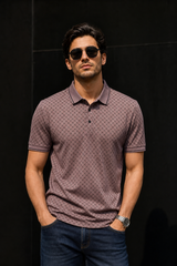 Men Onion Geometric Print Polo T-Shirt