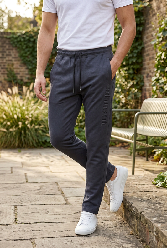 Premium Men Dark Grey Track Pant with Side Zip Pocket