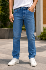Men Skyblue Narrow Fit Denim Jeans