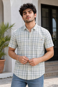 Men Pista Checkered Half Sleeve Casual Shirt SGV-528-2