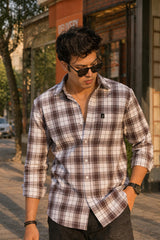 Men Onion Colour Casual Check Shirt – Premium Cotton WON