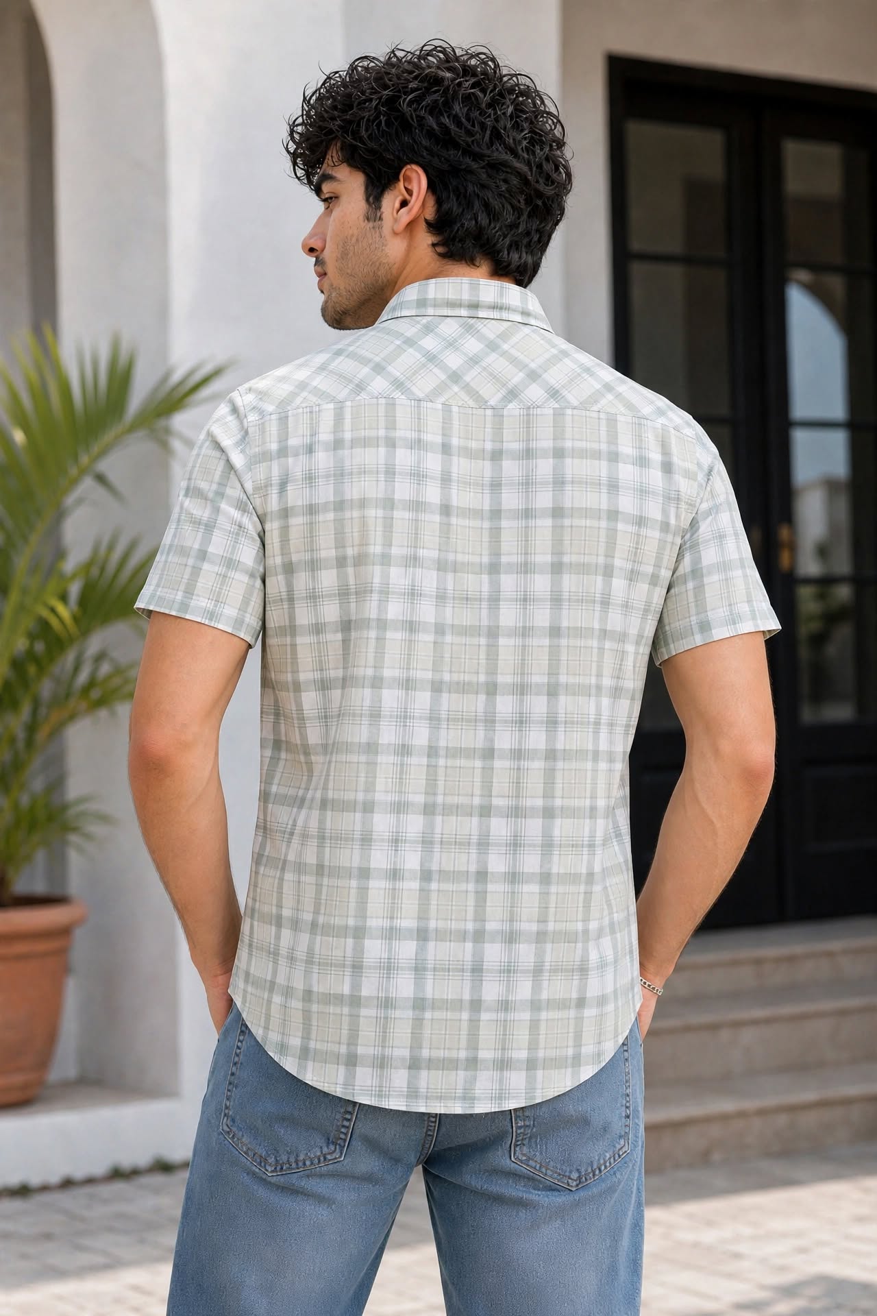 Men Pista Checkered Half Sleeve Casual Shirt SGV-528-2