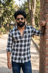 Men Olive Checked Slim Fit Casual Shirt | Premium Cotton FABCK