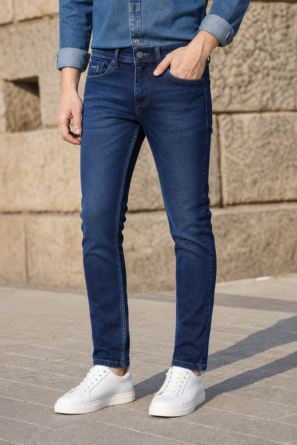 Men Blue Slim Fit Denim Jeans KJ | KHISF44