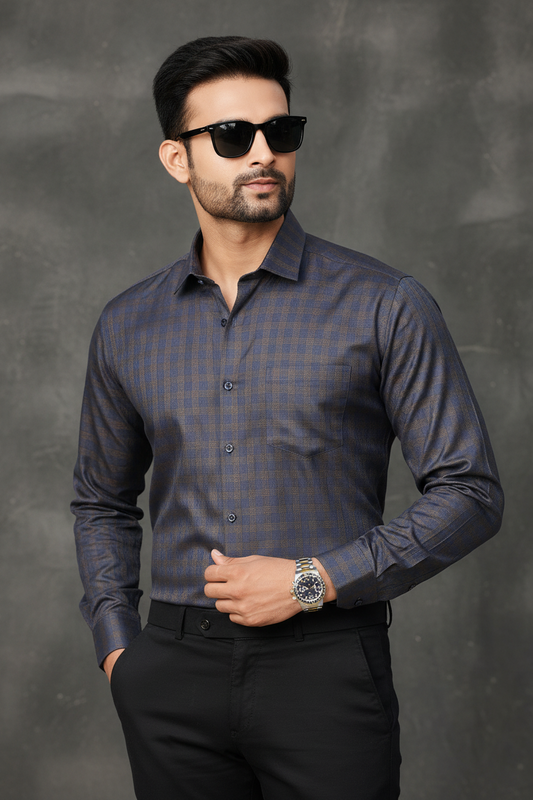 Atlance Dark Grey Men Formal Shirt – Stylish & Premium Formal Wear-FRM