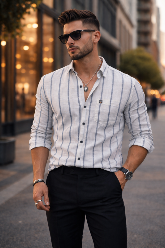 Men Blue Checks Shirt – Trendy and Comfortable Casual Wear 261049715