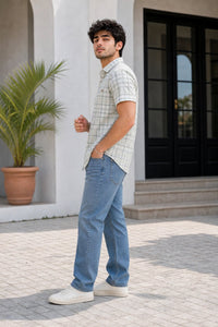 Men Pista Checkered Half Sleeve Casual Shirt SGV-528-2