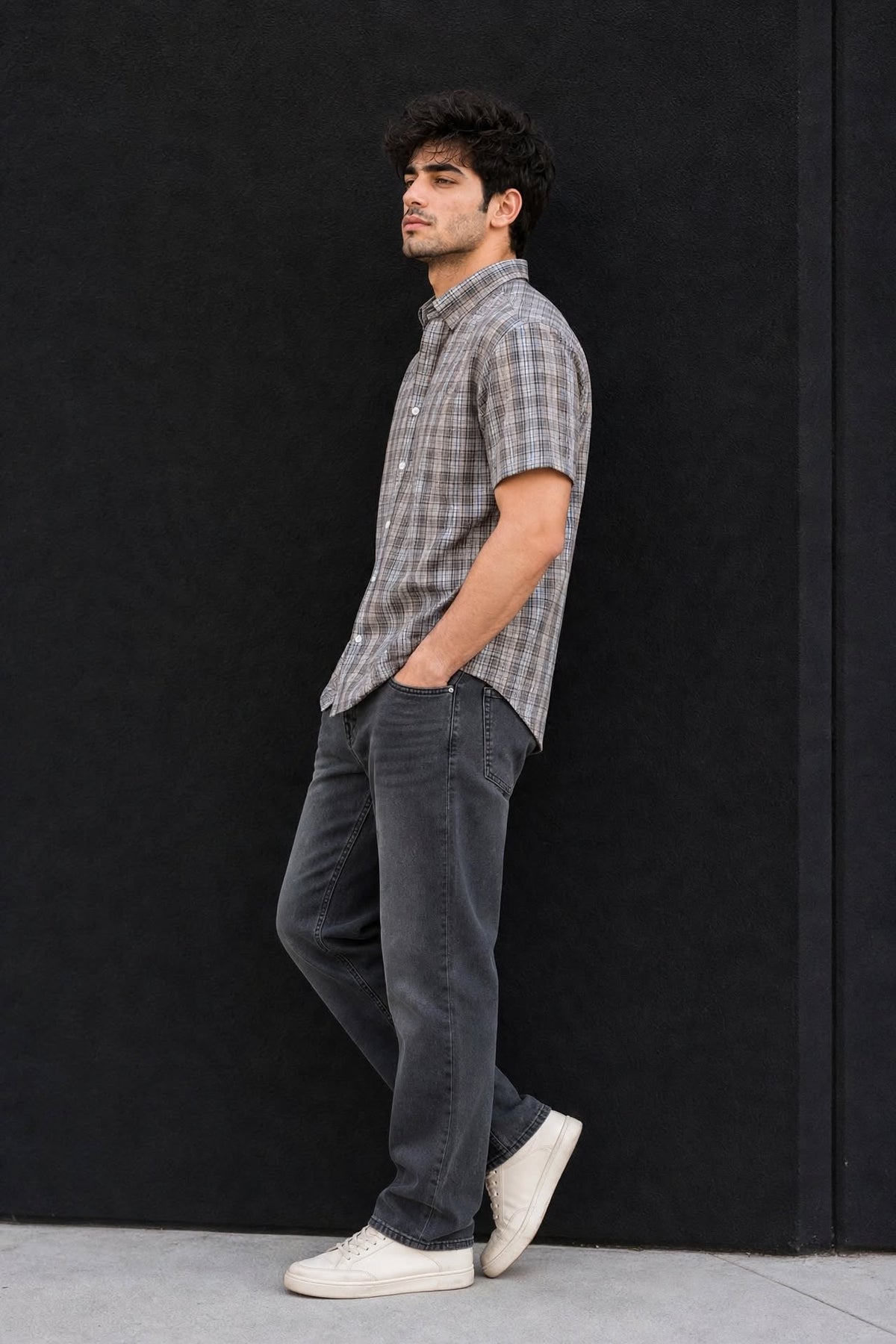 Men Brown Checkered Half Sleeve Casual Shirt SGV-528-4