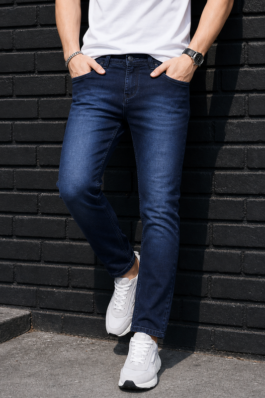 Men Premium Dark Blue Jeans | Narrow Fit