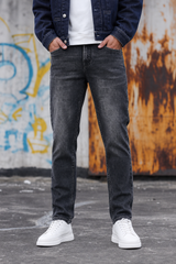 Men Black Slim Ankle Fit Denim Jeans | Premium Stretchable