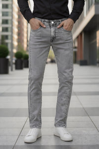 Men Light Grey Narrow Fit Jeans | Sulphur PLAIN-18PLAINJEAN-18