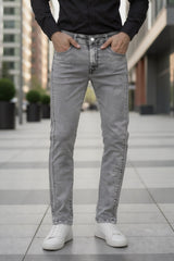 Men Light Grey Narrow Fit Jeans | Sulphur Plain-18