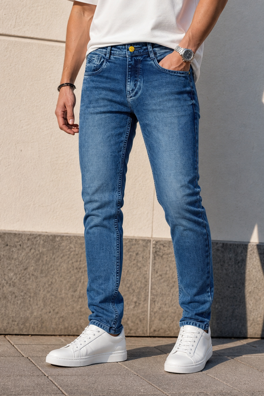Men Blue Ankle Fit Jeans | Premium Denim JCK-92