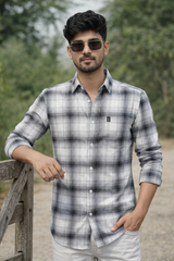 Men Classic Grey Check Shirt | Everyday Casual Wear WON