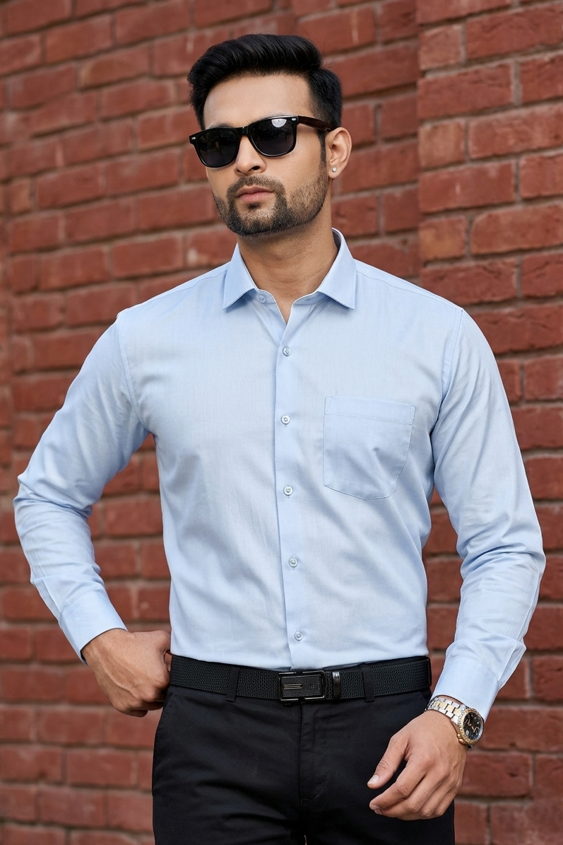 Men Sky Blue Executive Formal Shirt | High-Quality Fabric | Atlance-FRM