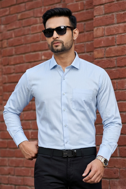 Men Sky Blue Executive Formal Shirt | High-Quality Fabric | Atlance-FRM