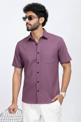 Men Casual Dark Onion Short Sleeve Shirt - Cotton Comfort 261049774