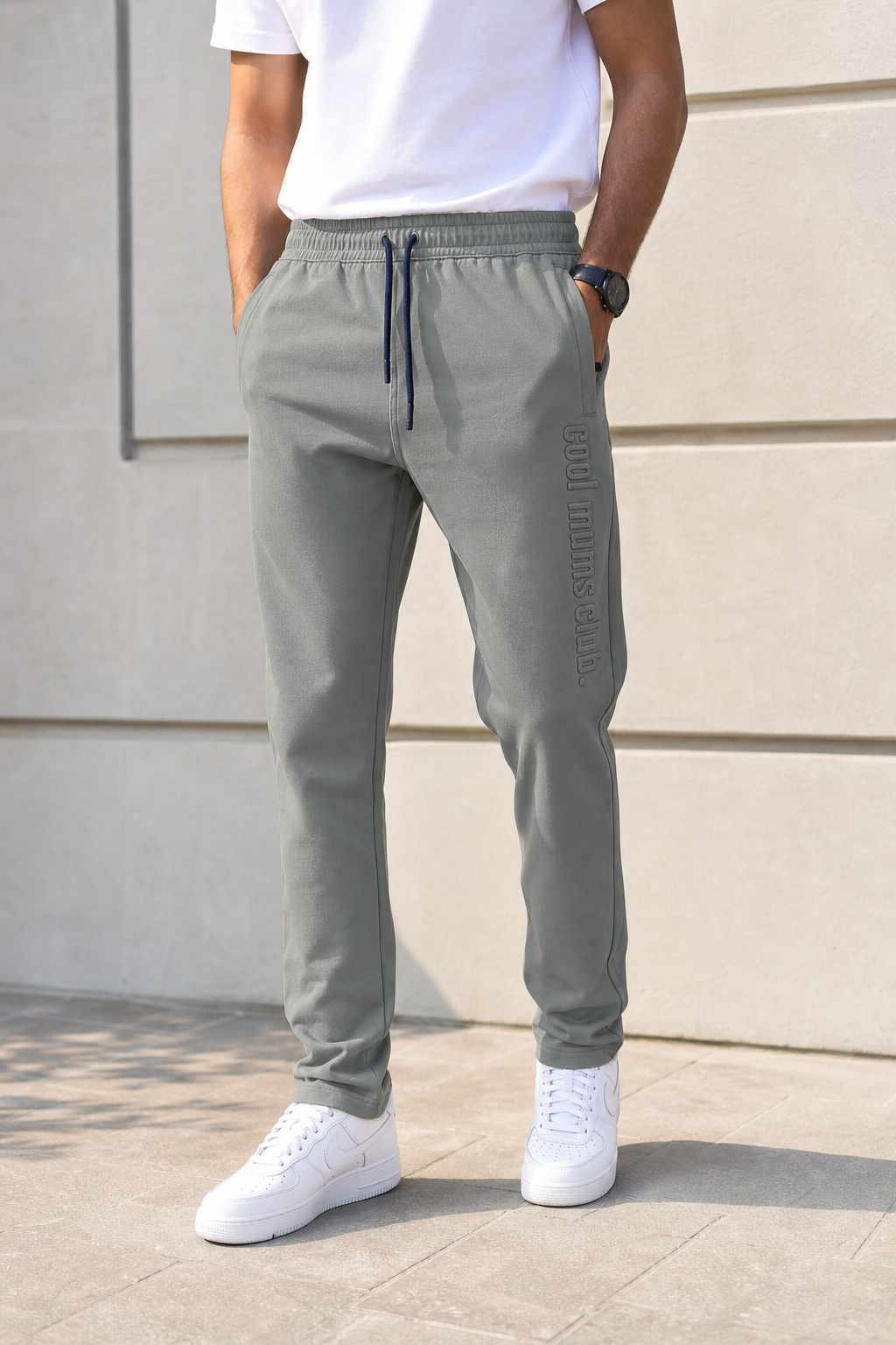 Premium Men Green Track Pant with Side Zip Pocket QZ-77