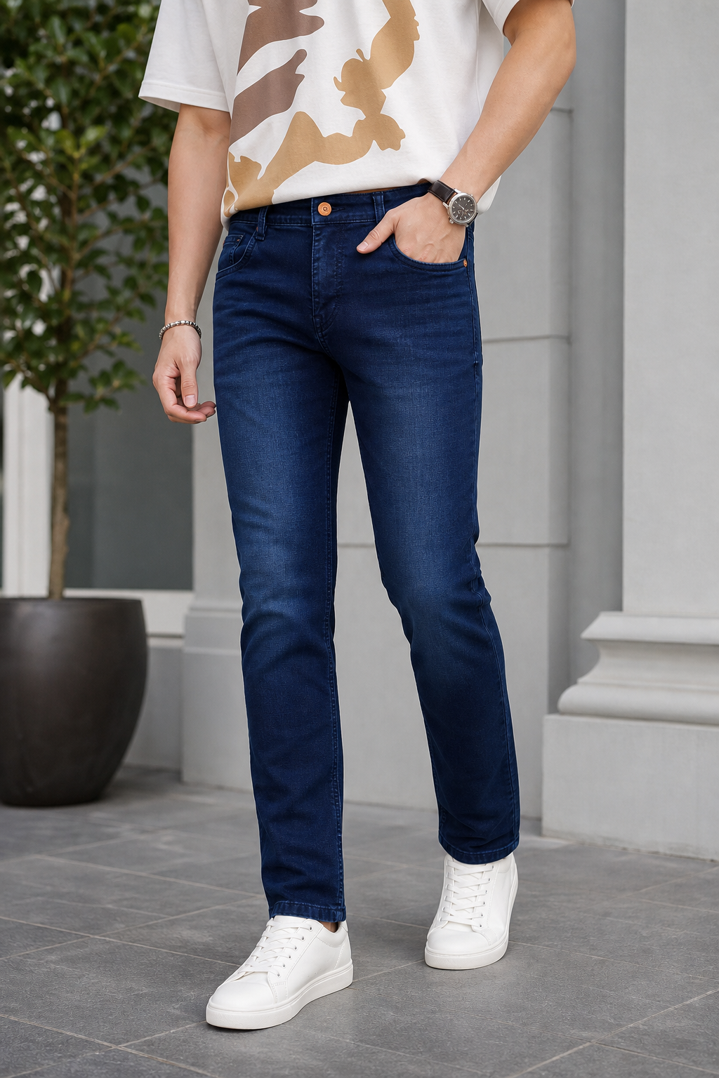 Men Blue Ankle Fit Jeans | Premium Denim  JCK-93
